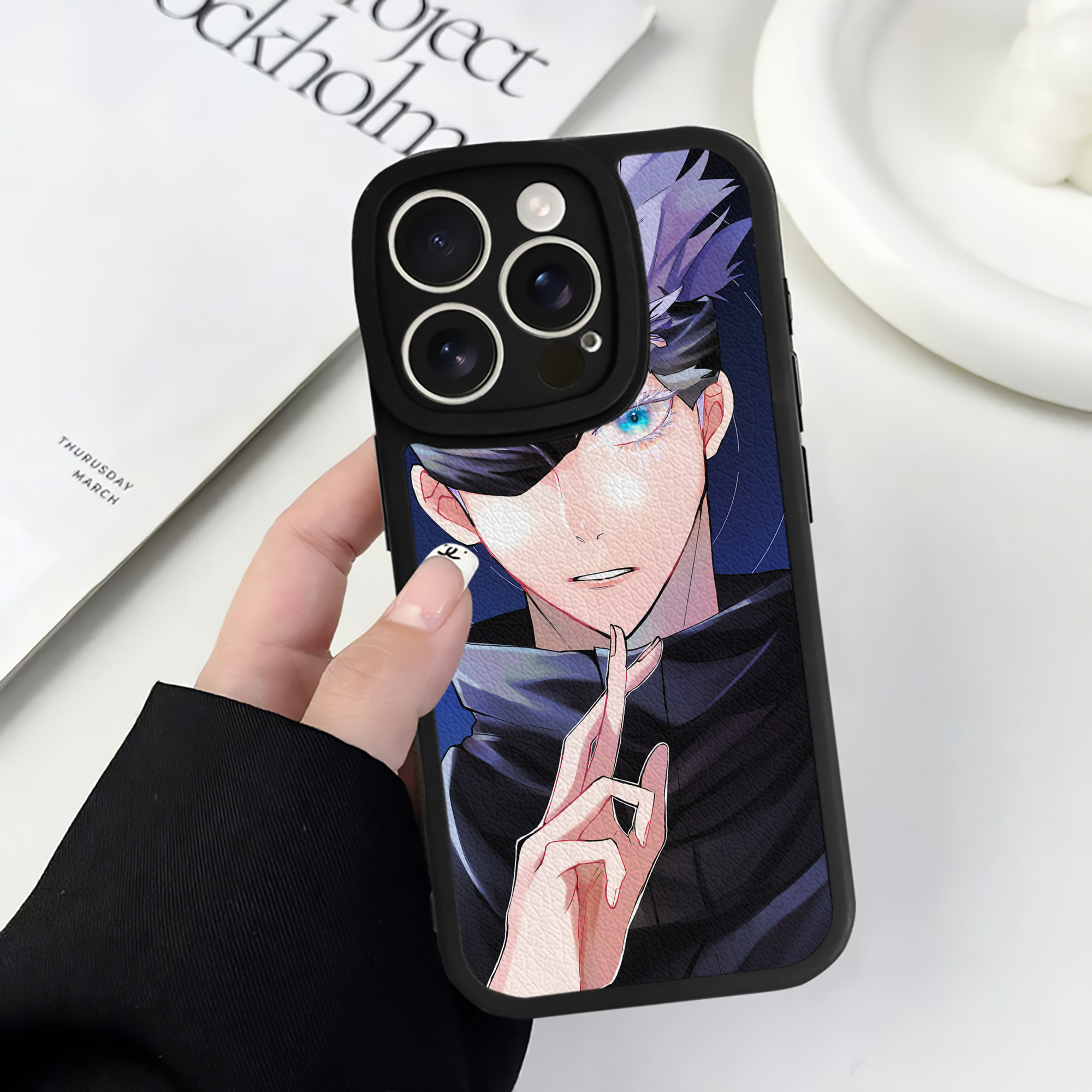 （画像用） 呪術廻戦 Jujutsu Kaisen 【iPhone 16シリーズ対応】シリコンスマホケース（レザー調） 材質：シリコン